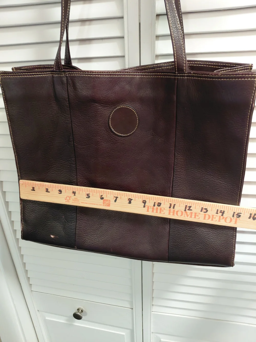 Piel Dark Brown Leather Tote Bag